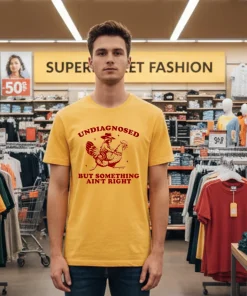 Undiagnosed But Something Ain t Right Funny Raccoon Chicken American style t-shirt