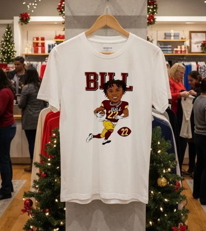 Washington Commanders Jayden Daniels Jacory Croskey Merritt Cartoon   White T Shirt