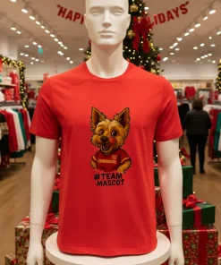 Washington Commanders Yorkie Hashtag Team Mascot T   Red T Shirt