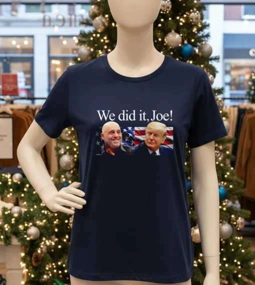 We Did It Joe Trump   Navy T Shirt
