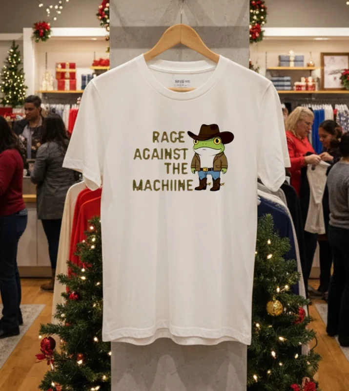 Western Protest Frog Cowboy Frog Rage Against The Machine White T Shirt