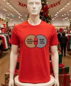 What Women Want What Fish Fear Me Red T Shirt