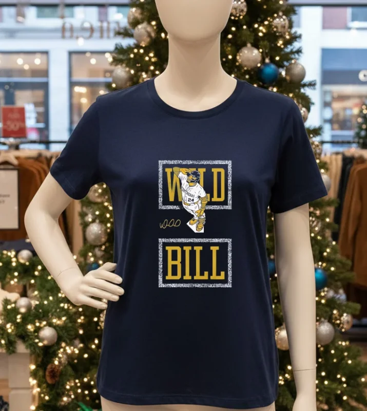 Wild Bill Salute William Contreras Milwaukee Brewers T   Navy T Shirt