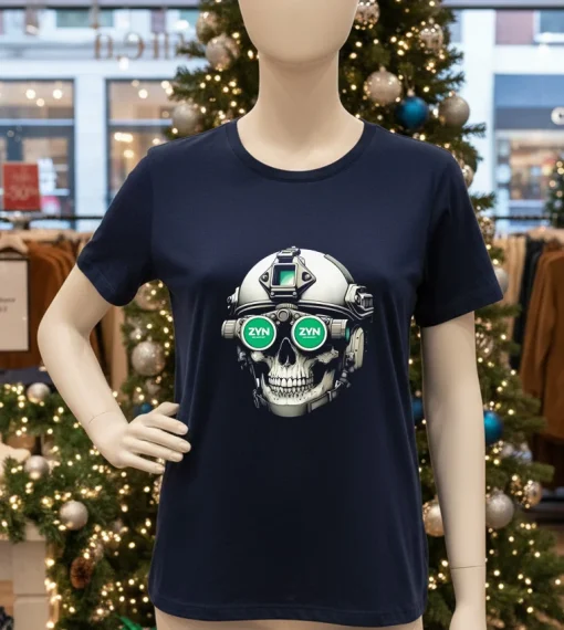 Zyn Special Forces Operator Skull   Navy T Shirt