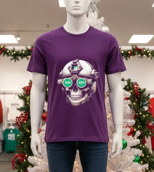 Zyn Special Forces Operator Skull   Purple T Shirt