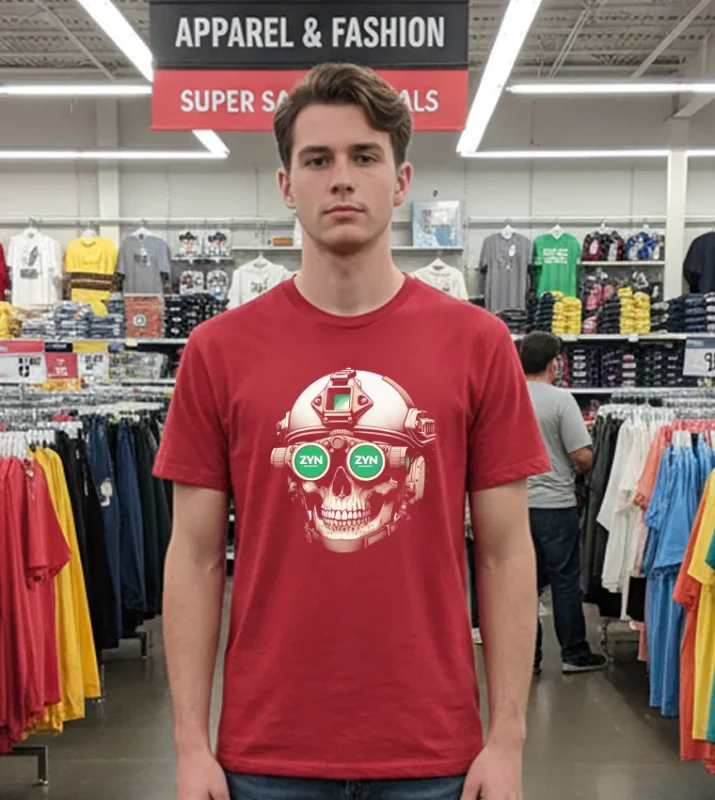 Zyn Special Forces Operator Skull Red T Shirt