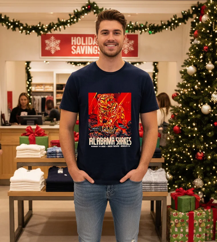 Alabama Shakes Greek Theater Berkeley 2025 Bear - navy-t-shirt Alabama Shakes Greek Theater Berkeley 2025 Bear Navy T Shirt