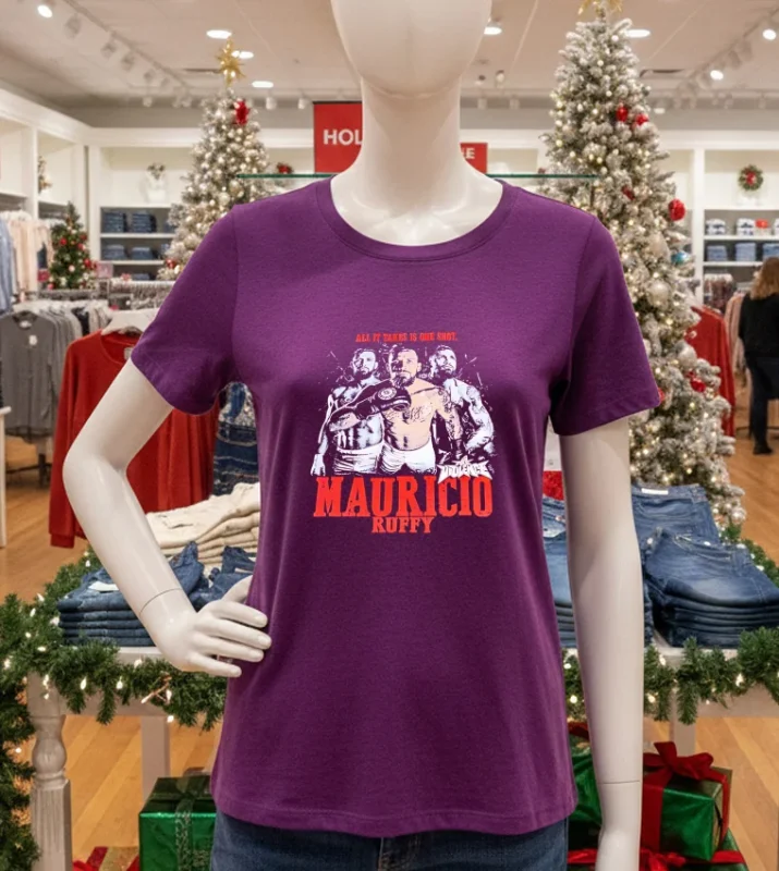 All It Takes Is One Shot Mauricio Ruffy Retro   Purple T Shirt