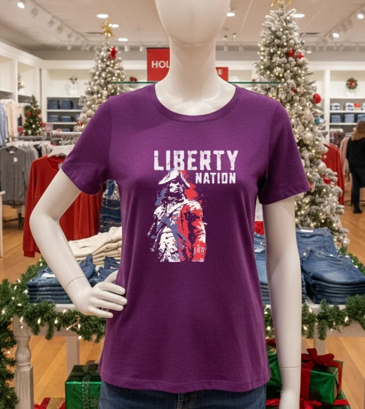 American Defiance Liberty Nation Retro   Purple T Shirt
