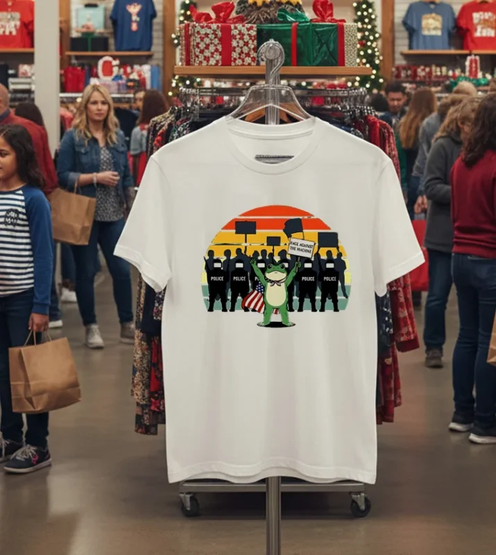 American Flag Protest Rage Against The Machine Frog White T Shirt 1