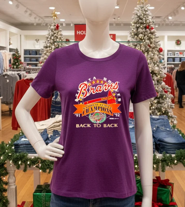 Atlanta Braves Back To Back National League Champions   Purple T Shirt