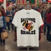 Baltimore Orioles Bird Flag Logo   White T Shirt