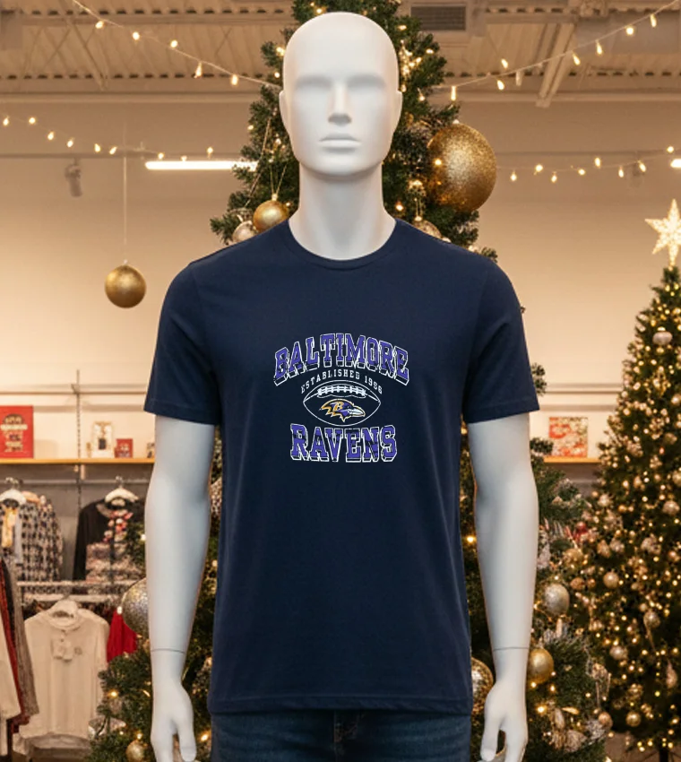 Baltimore Ravens Established 1996 - black-t-shirt Baltimore Ravens Established 1996 Black T Shirt