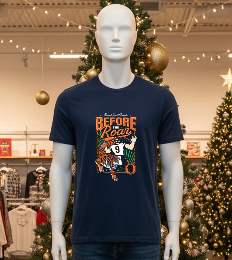 Bengal Jim And Friends Before The Roar Cincinnati Bengals - black-t-shirt Bengal Jim And Friends Before The Roar Cincinnati Bengals Black T Shirt