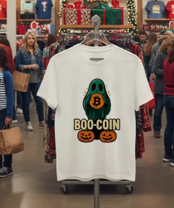 Bitcoin Halloween Ghost American style t-shirt