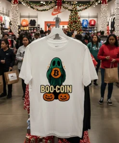 Bitcoin Halloween Ghost American style t-shirt