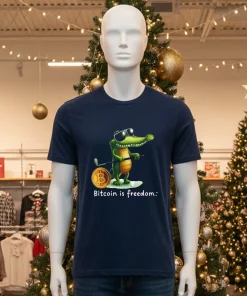 Bitcoin is freedom crocodile cartoon shirt