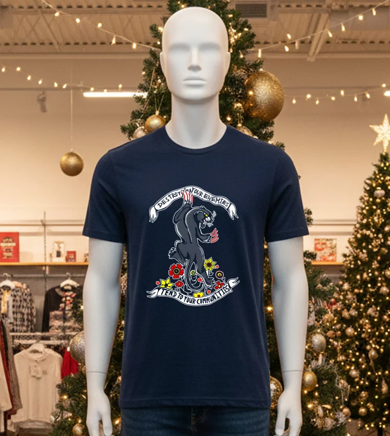 Black Panther Destroy Your Tend To Your Communities T - black-t-shirt Black Panther Destroy Your Tend To Your Communities T Black T Shirt