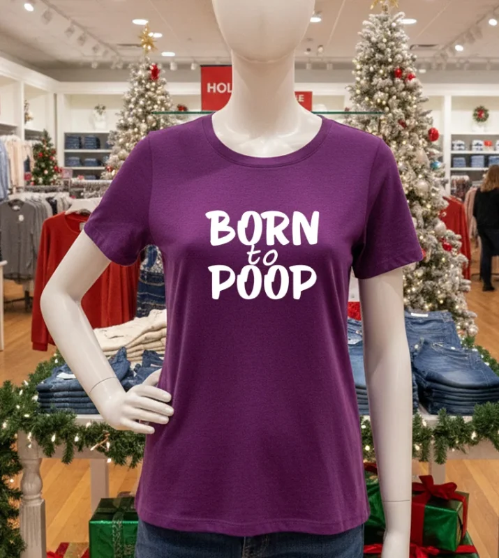 Born To Poop Purple T Shirt
