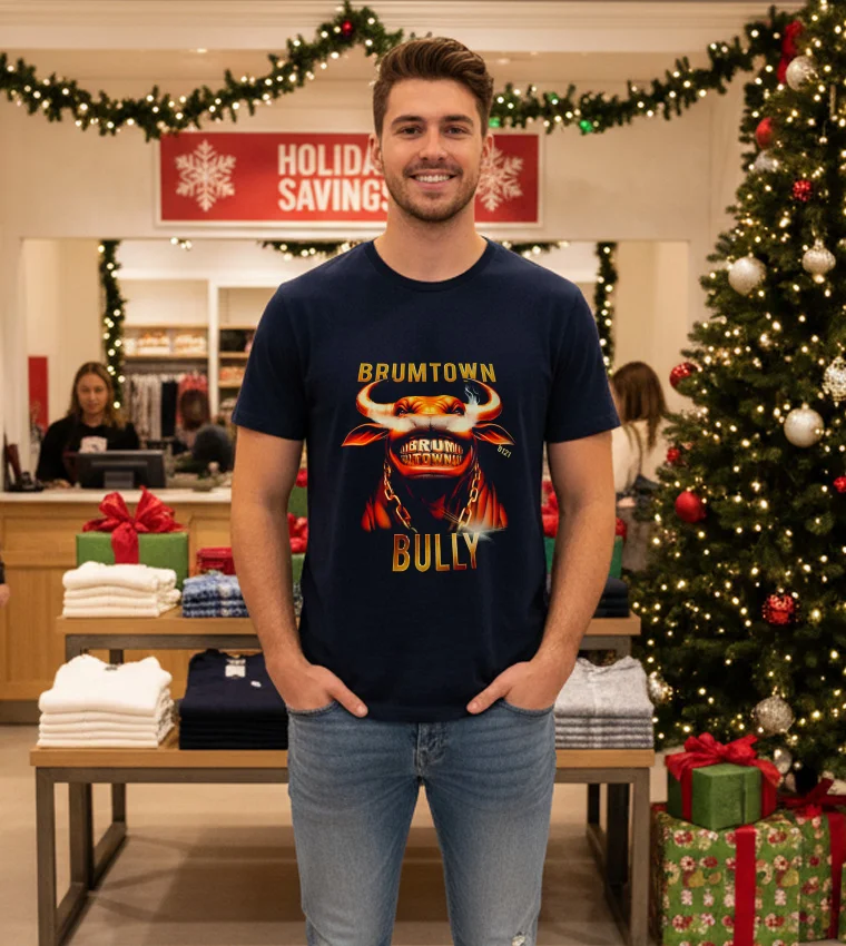 Brumtown Bully Cow Head - navy-t-shirt Brumtown Bully Cow Head Navy T Shirt