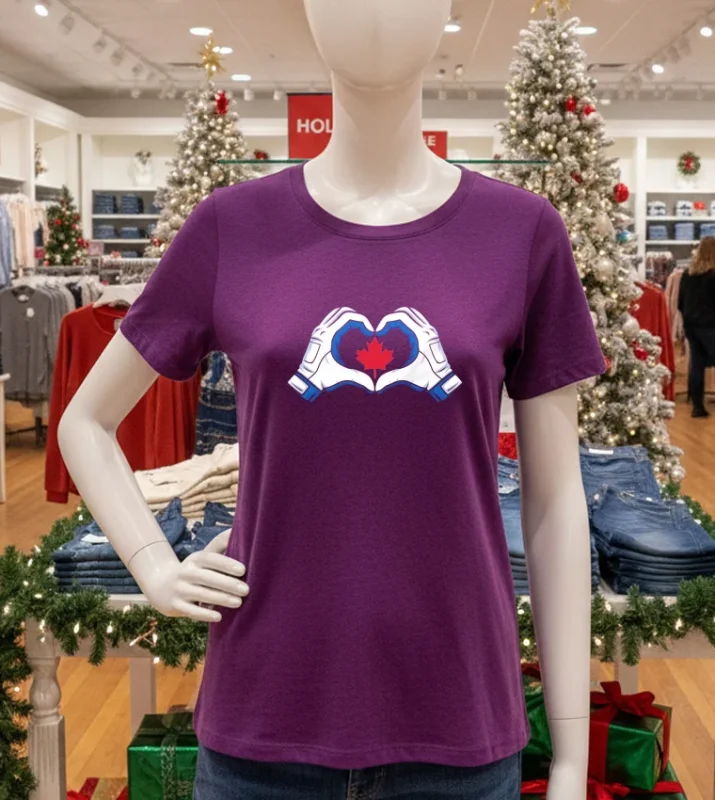 Canada Heart Hands Seattle Mariners   Purple T Shirt
