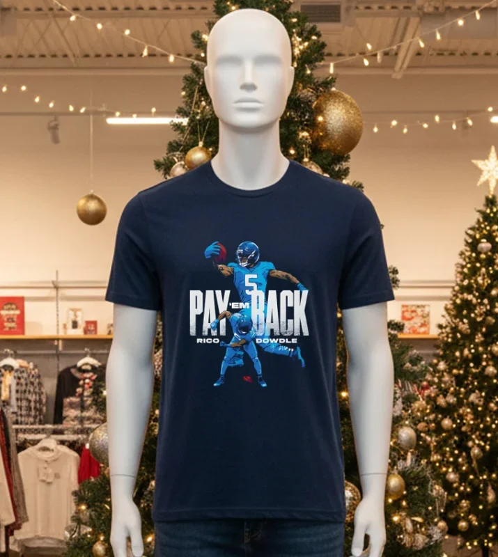 Carolina Panthers Rico Dowdle Pay Em Back   Black T Shirt