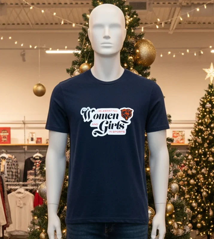 Chicago Bears Celebrating Women And Girls In Sports   Black T Shirt