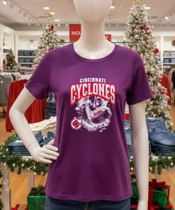 Cincinnati Cyclones Storm Warning Hockey   Purple T Shirt