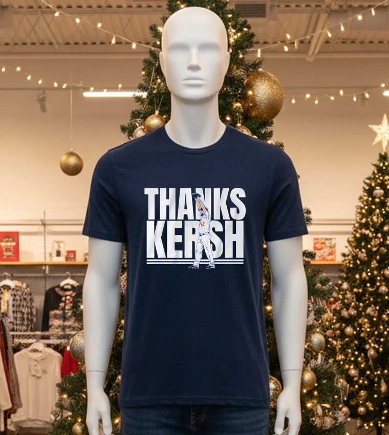 Clayton Kershaw Royal Los Angeles Dodgers Thank You Black T Shirt 1