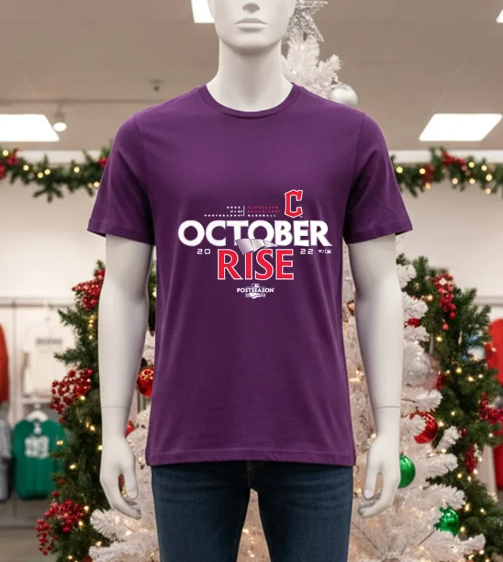 Cleveland Guardians Post Season Participant Locker Room   Purple T Shirt