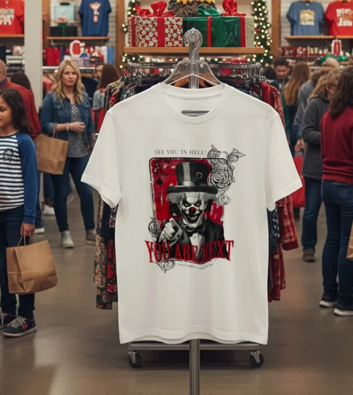 Clown Face You Are Next See You In Hell Your Worst Nightmare   White T Shirt