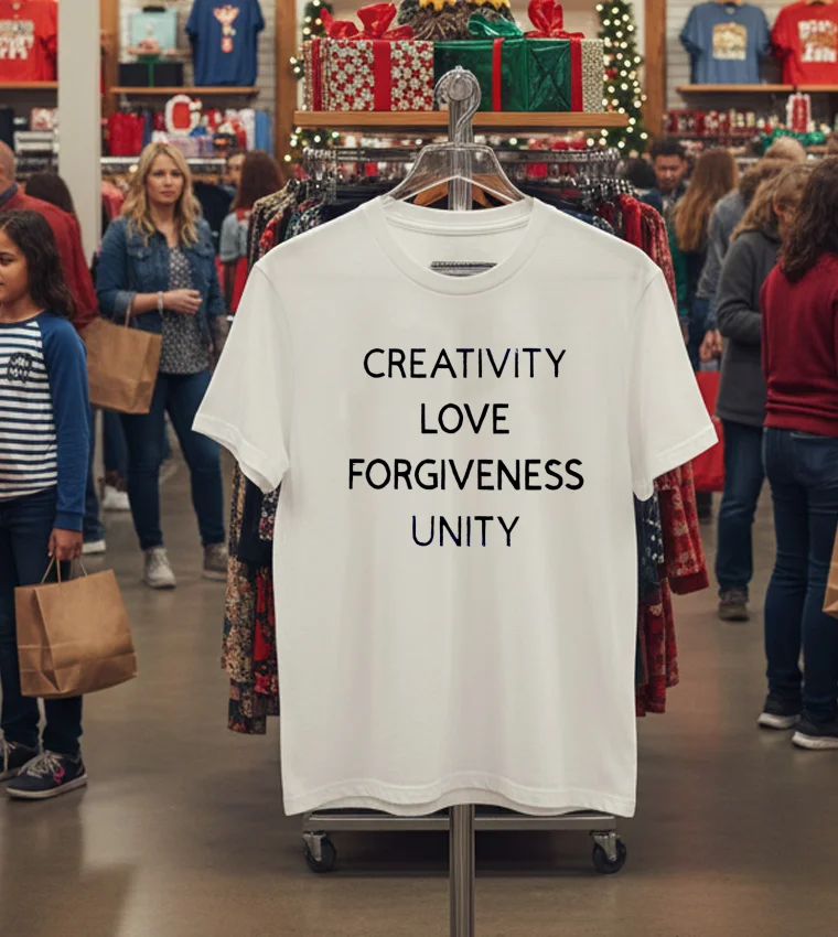 Creativity Love Forgiveness Unity T - white-t-shirt Creativity Love Forgiveness Unity T White T Shirt