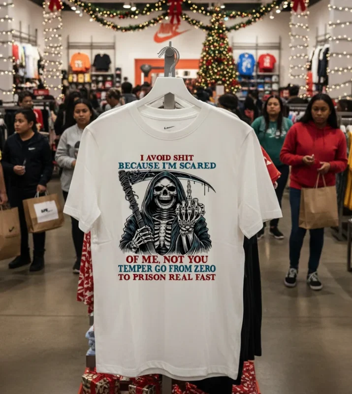 Death Skeleton I Avoid Shit Because I M Scared Of Me Not You Temper Go From Zero To Prison Real Fast T White T Shirt