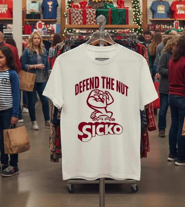Defend The Nut Sicko Eagles   White T Shirt