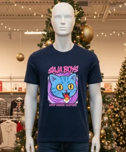 Derpy Tiger Saja Boys KPop Demon Hunters Blue Cat American style t-shirt