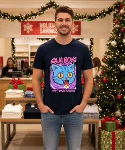 Derpy Tiger Saja Boys KPop Demon Hunters Blue Cat American style t-shirt