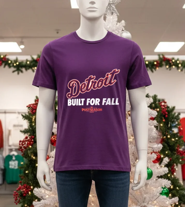 Detroit Tigers Built For Fall 2025 Mlb   Purple T Shirt