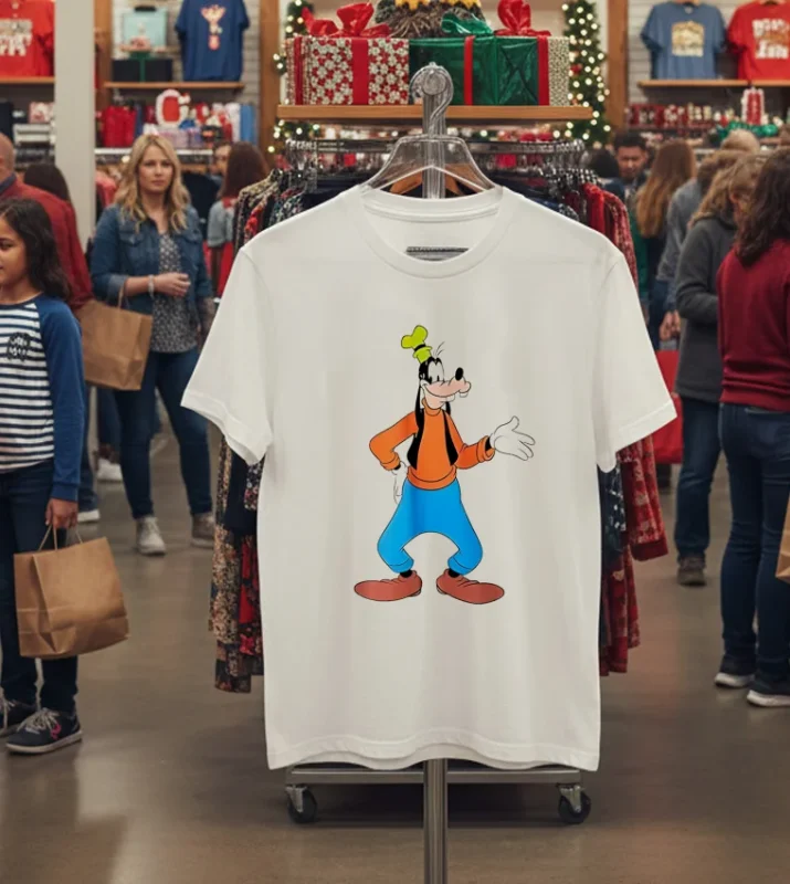 Disney Men S Characters Traditional Goofy Cartoon T   White T Shirt