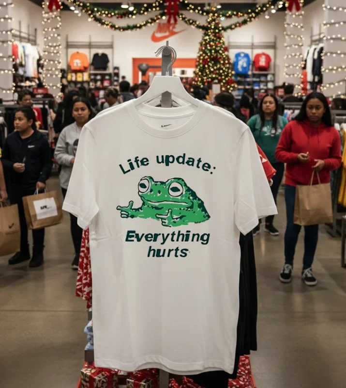 Frog Life Update Everything Hurts Meme   White T Shirt