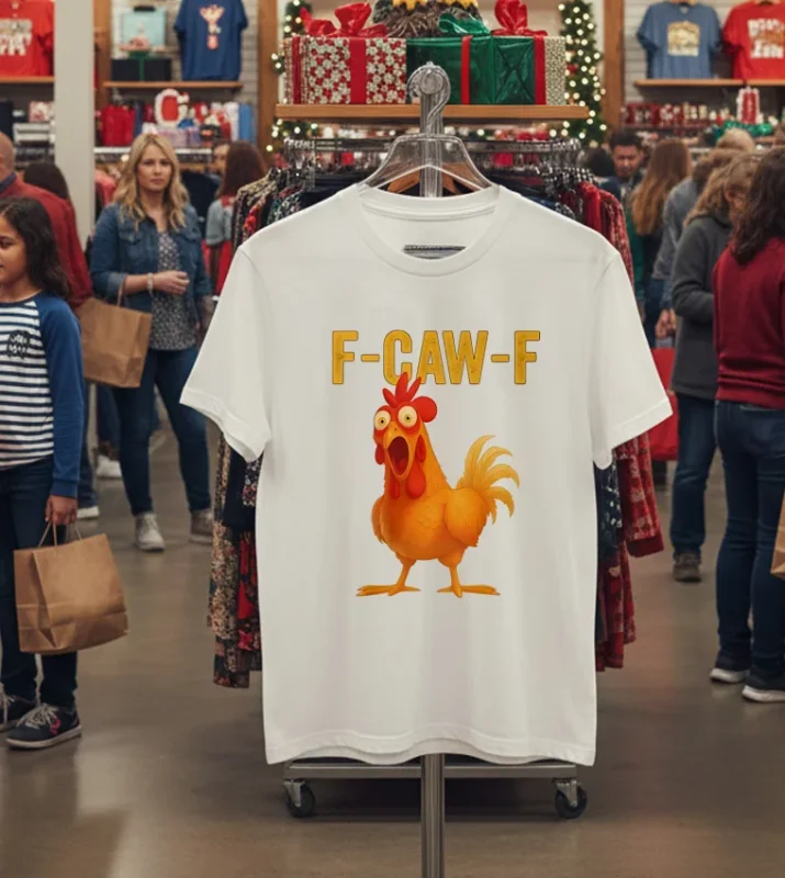 Funny F Caw F Chicken T White T Shirt