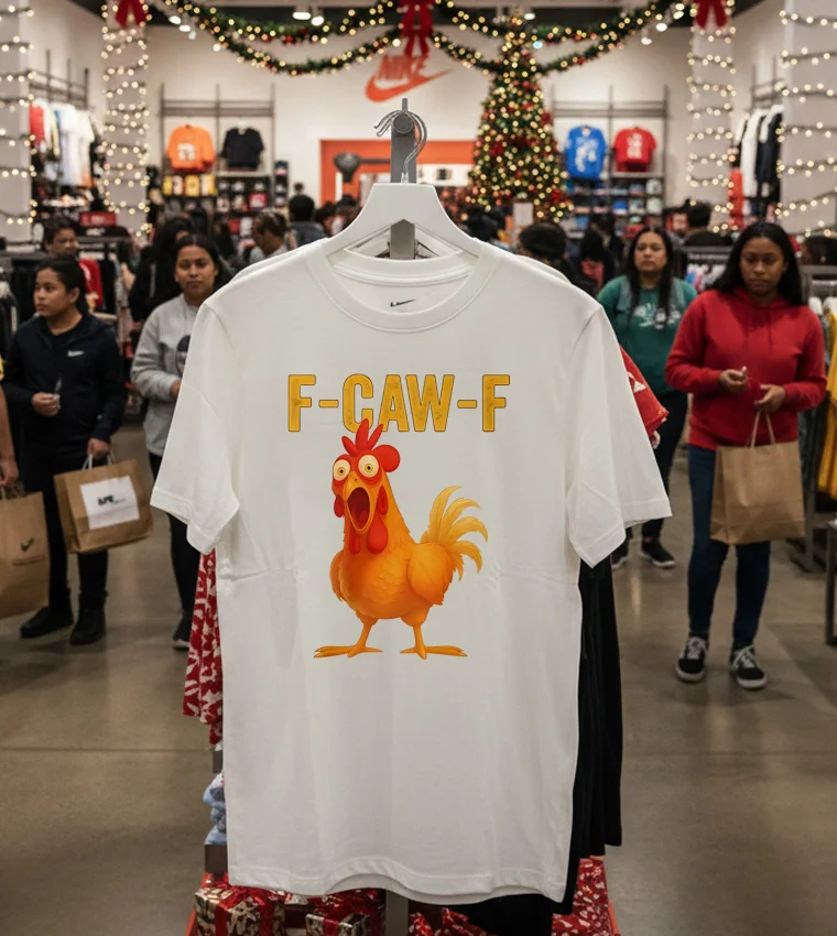 Funny F Caw F Chicken T - white-t-shirt Funny F Caw F Chicken T White T Shirt