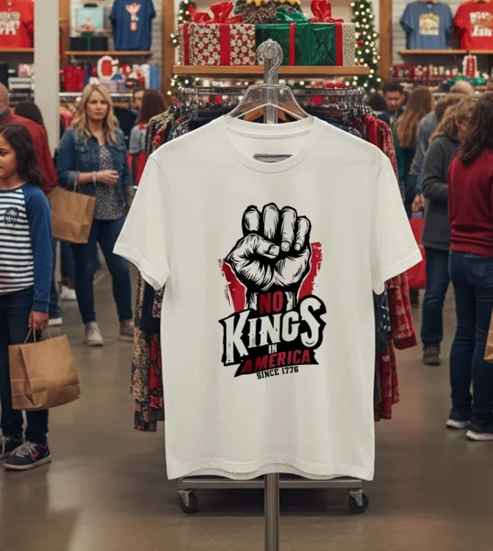 Hand No Kings In America Since 1776 White T Shirt 1