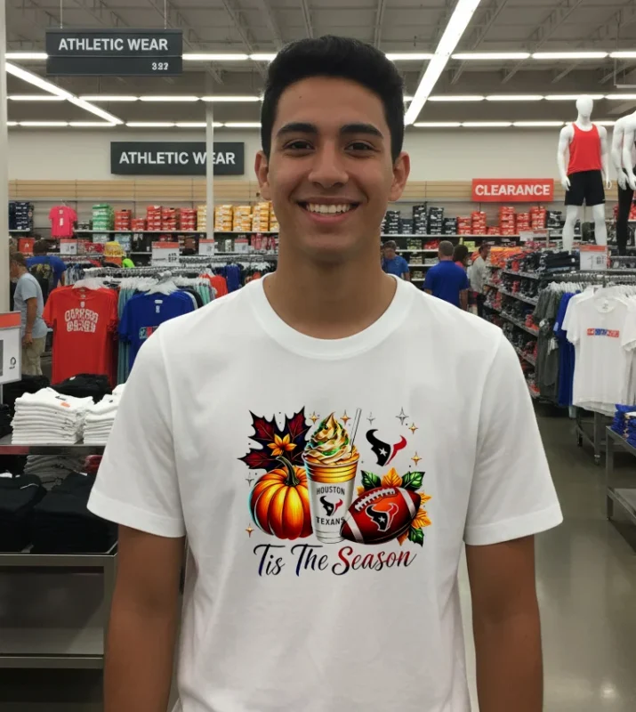 Houston Texans Tis The Season Halloween   White T Shirt