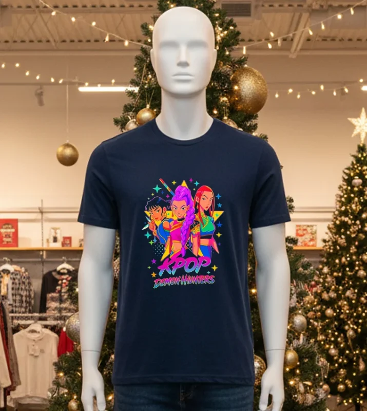 Huntrix Battle Squad Rumi Mira & Zoey From Kpop Demon Hunters Black T Shirt