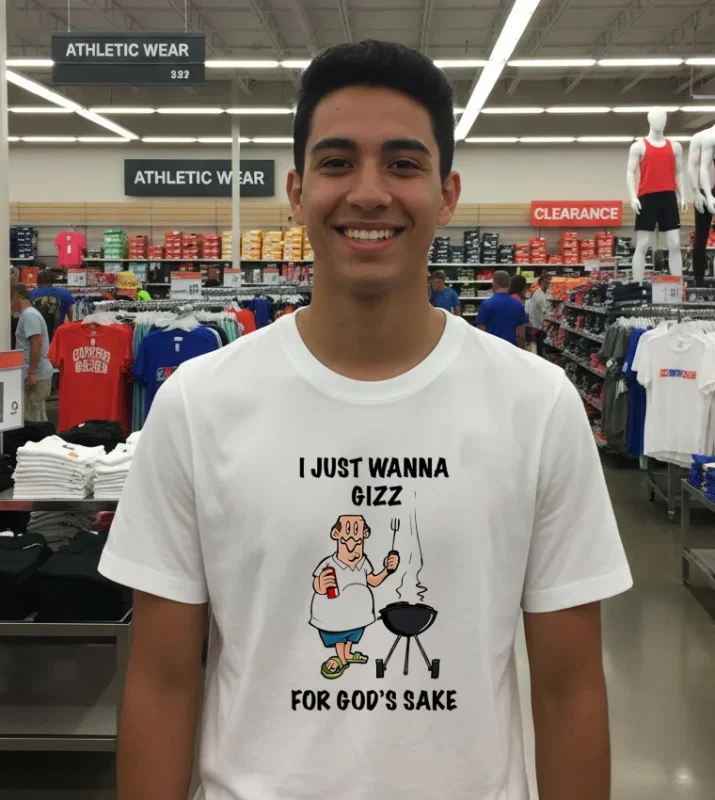 I Just Wanna Grill For God S Sake Cartoon   White T Shirt