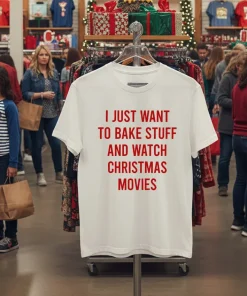 I Just Want To Bake Stuff And Watch Christmas Movies shirt