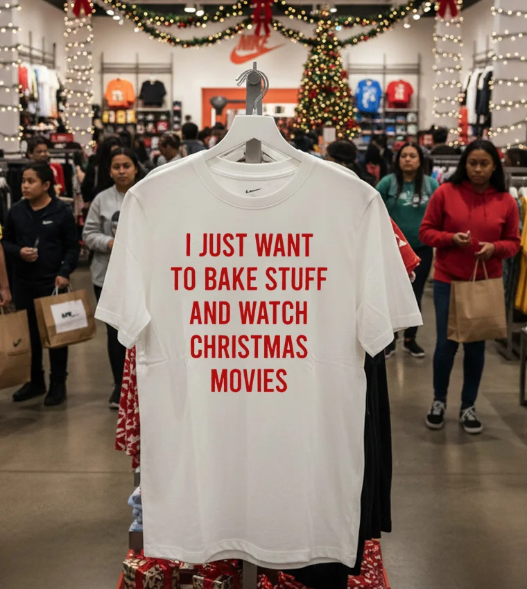 I Just Want To Bake Stuff And Watch Christmas Movies - white-t-shirt I Just Want To Bake Stuff And Watch Christmas Movies White T Shirt 3