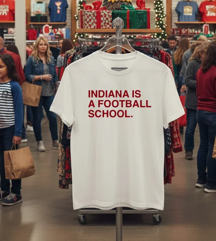 Indiana Is A Football School   White T Shirt