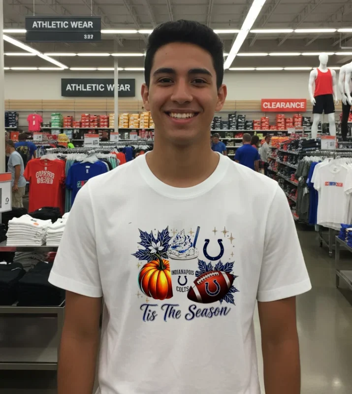 Indianapolis Colts Tis The Season Halloween   White T Shirt