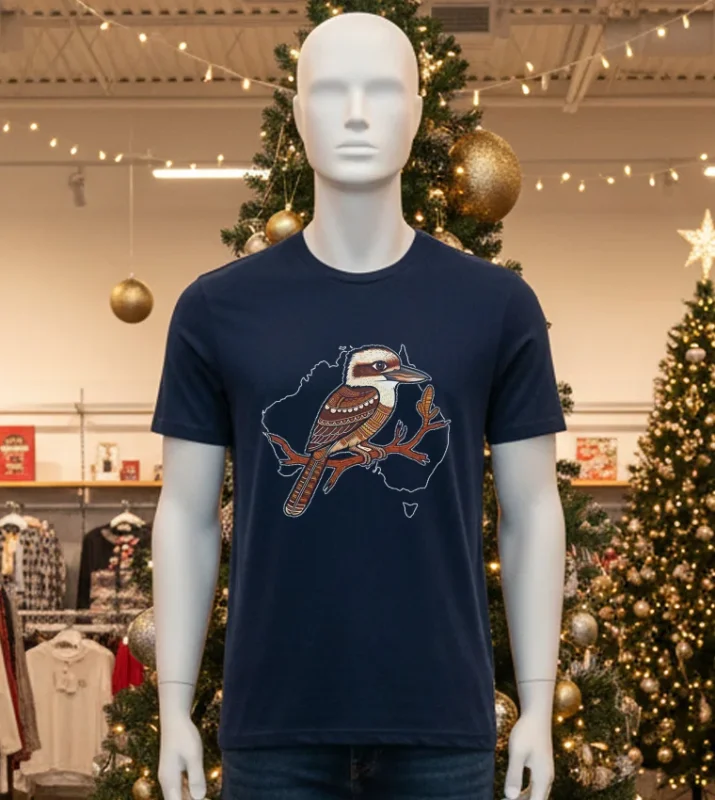 Kookaburra Boxy Laughing Joker T Black T Shirt